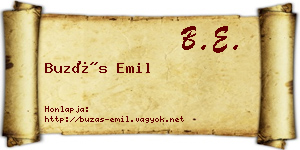Buzás Emil névjegykártya